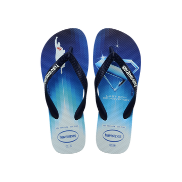 Havaianas Top Heróis Dc White/Navy Blue Flip Flops Front View