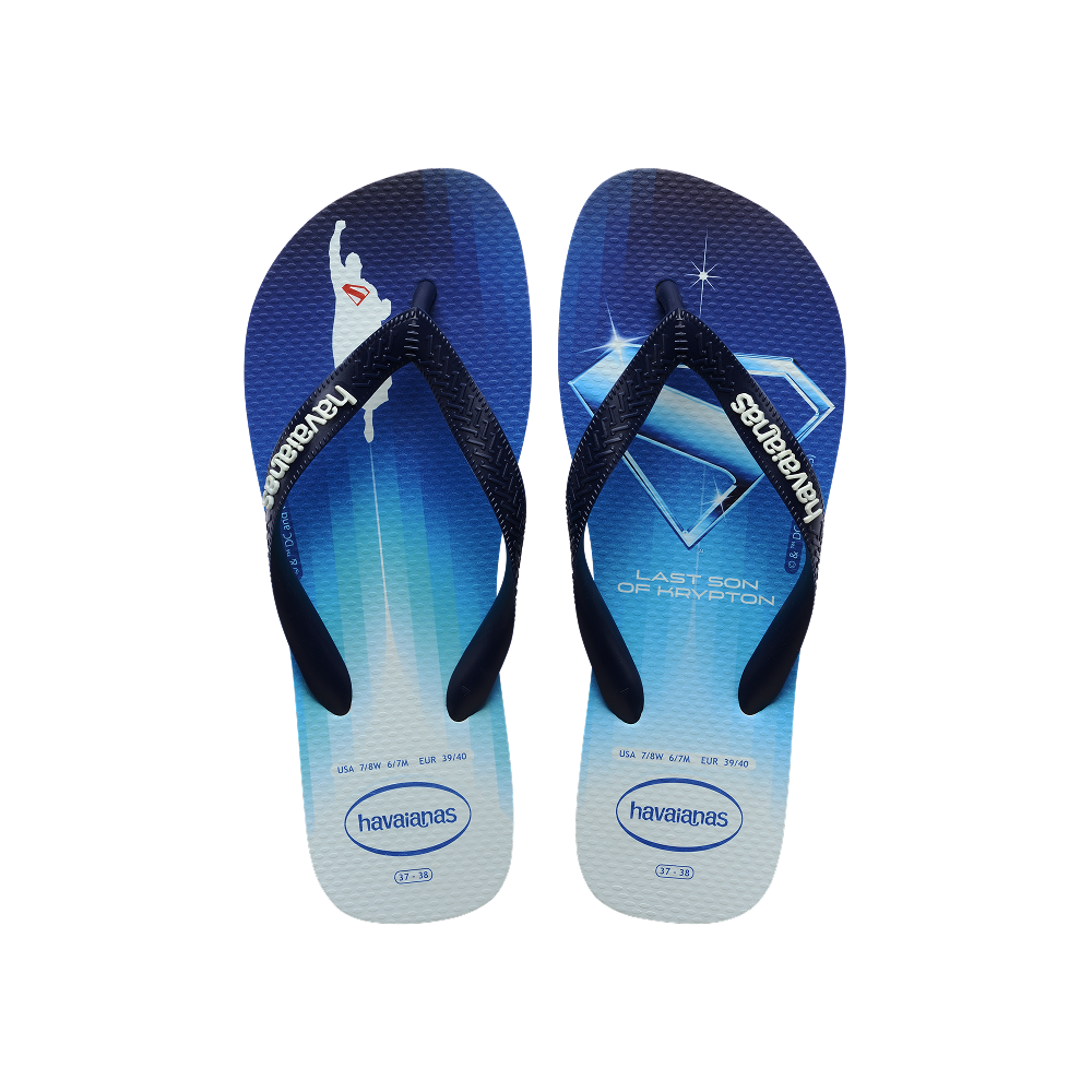 Havaianas Top Heróis Dc White/Navy Blue Flip Flops Front View