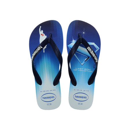 Havaianas Top Heróis Dc White/Navy Blue Flip Flops Front View