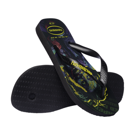 Havaianas Top Heróis Dc Black/Black/Black Flip Flops Pair Shot