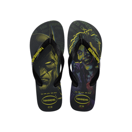 Havaianas Top Heróis Dc Black/Black/Black Flip Flops Front View