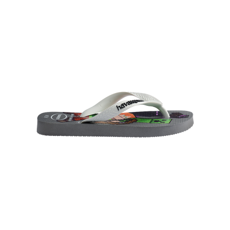 Havaianas Kids Minecraft Gray Steel/White Flip Flops Detail View