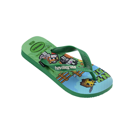 Havaianas Kids Minecraft Green Flip Flops Side View