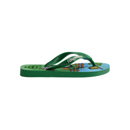 Havaianas Kids Minecraft Green Flip Flops Detail View