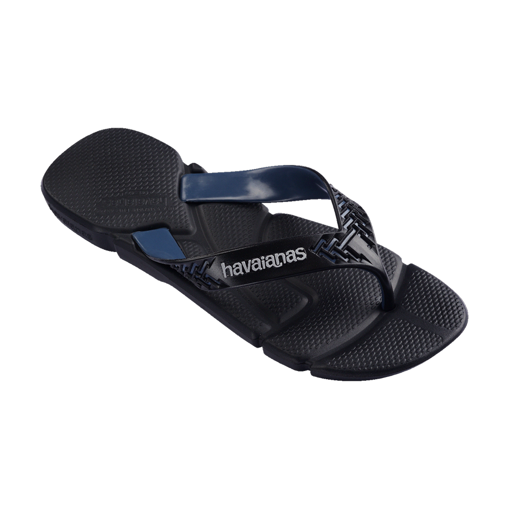 Havaianas Power 2.0 Black/Indigo Blue Flip Flops Side View