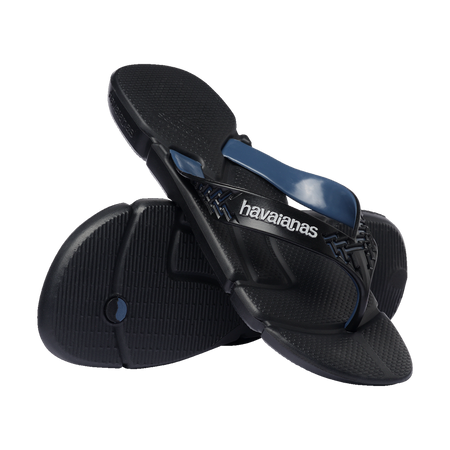 Havaianas Power 2.0 Black/Indigo Blue Flip Flops Pair Shot