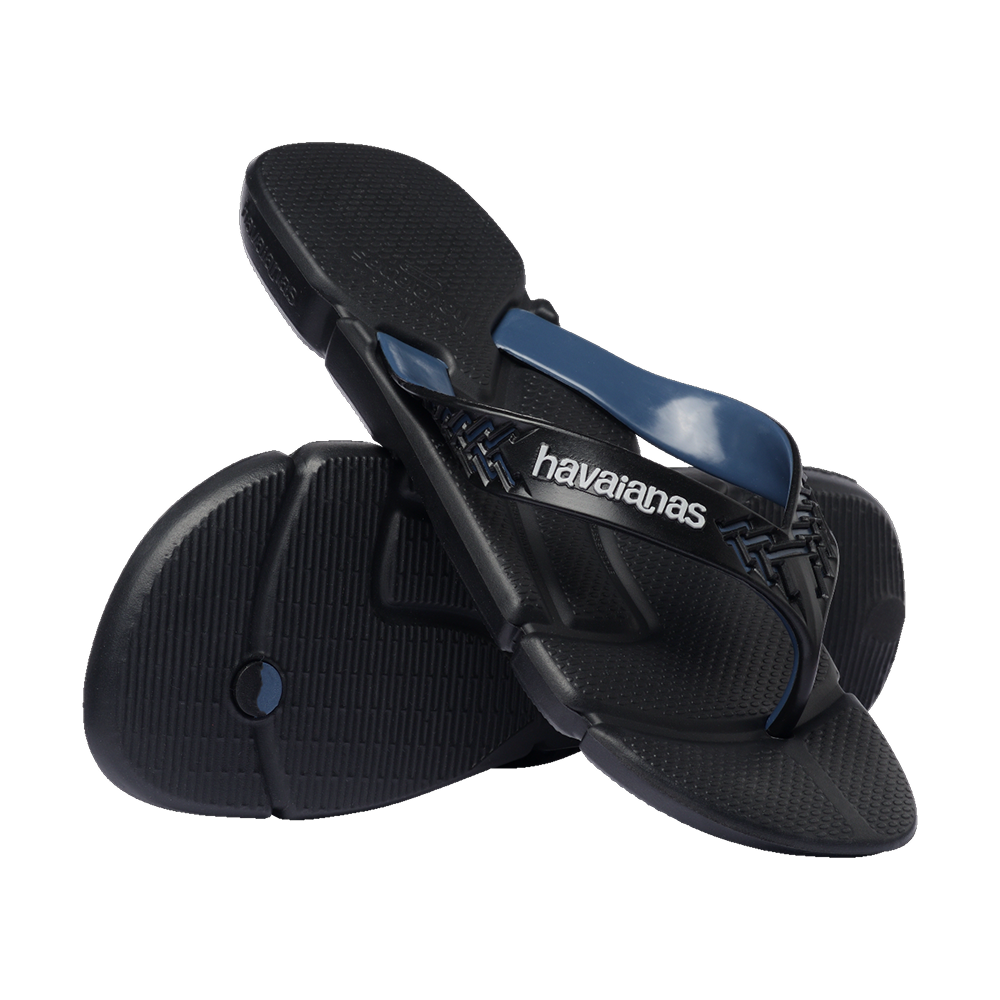 Havaianas Power 2.0 Black/Indigo Blue Flip Flops Pair Shot