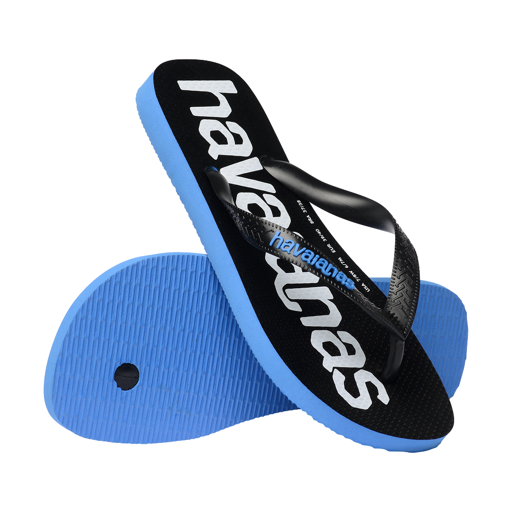 Havaianas Top Logomania 2 Brilliant Blue Flip Flops Pair Shot