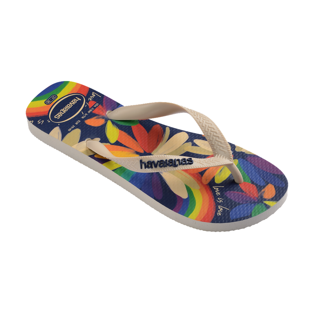 Havaianas Top Pride Beige Straw/Beige Straw Flip Flops Side View
