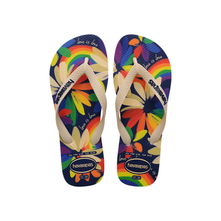 Havaianas Top Pride Beige Straw/Beige Straw Flip Flops Front View
