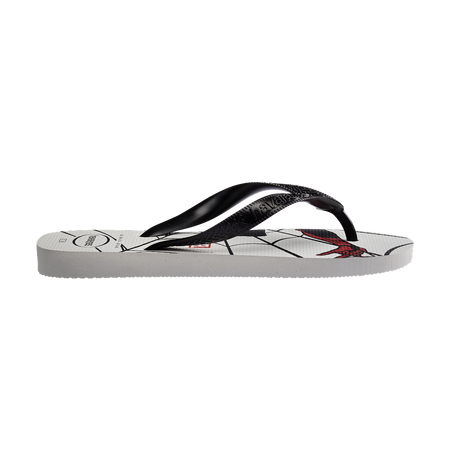 Havaianas Top Marvel Logomania White/Black Flip Flops Detail View