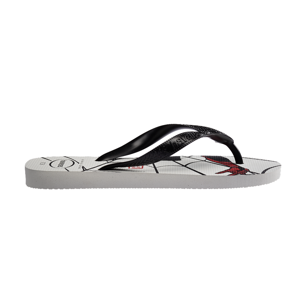 Havaianas Top Marvel Logomania White/Black Flip Flops Detail View