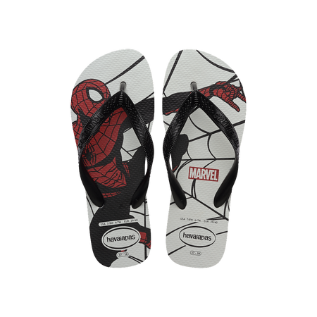 Havaianas Top Marvel Logomania White/Black Flip Flops Front View