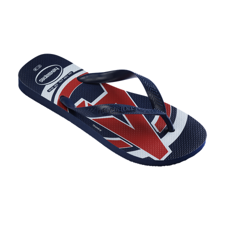 Havaianas Top Marvel Logomania Navy Blue/Navy Blue/Navy Blue Flip Flops Side View