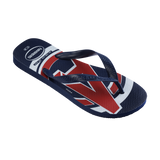Havaianas Top Marvel Logomania Navy Blue/Navy Blue/Navy Blue Flip Flops Side View