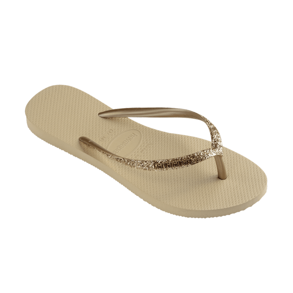 Havaianas Slim Glitter Ii Sand Grey Flip Flops Side View