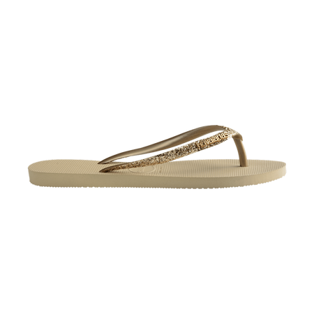 Havaianas Slim Glitter Ii Sand Grey Flip Flops Detail View