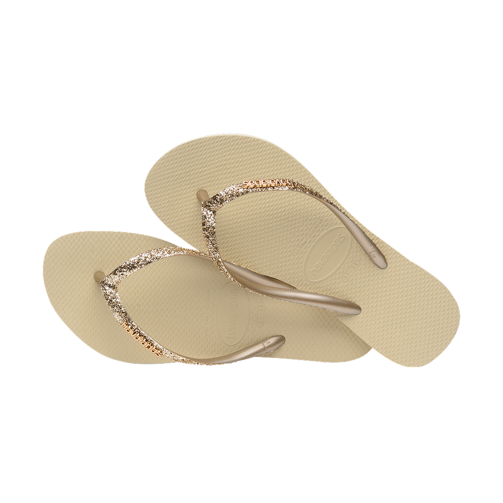 Havaianas Slim Glitter Ii Sand Grey Flip Flops Pair Shot