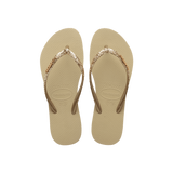 Havaianas Slim Glitter Ii Sand Grey Flip Flops Front View