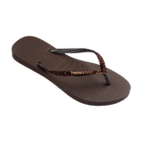 Havaianas Slim Glitter Ii Dark Brown Flip Flops Side View