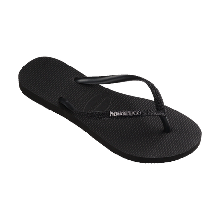 Havaianas Slim Glitter Ii Black/Black Flip Flops Side View