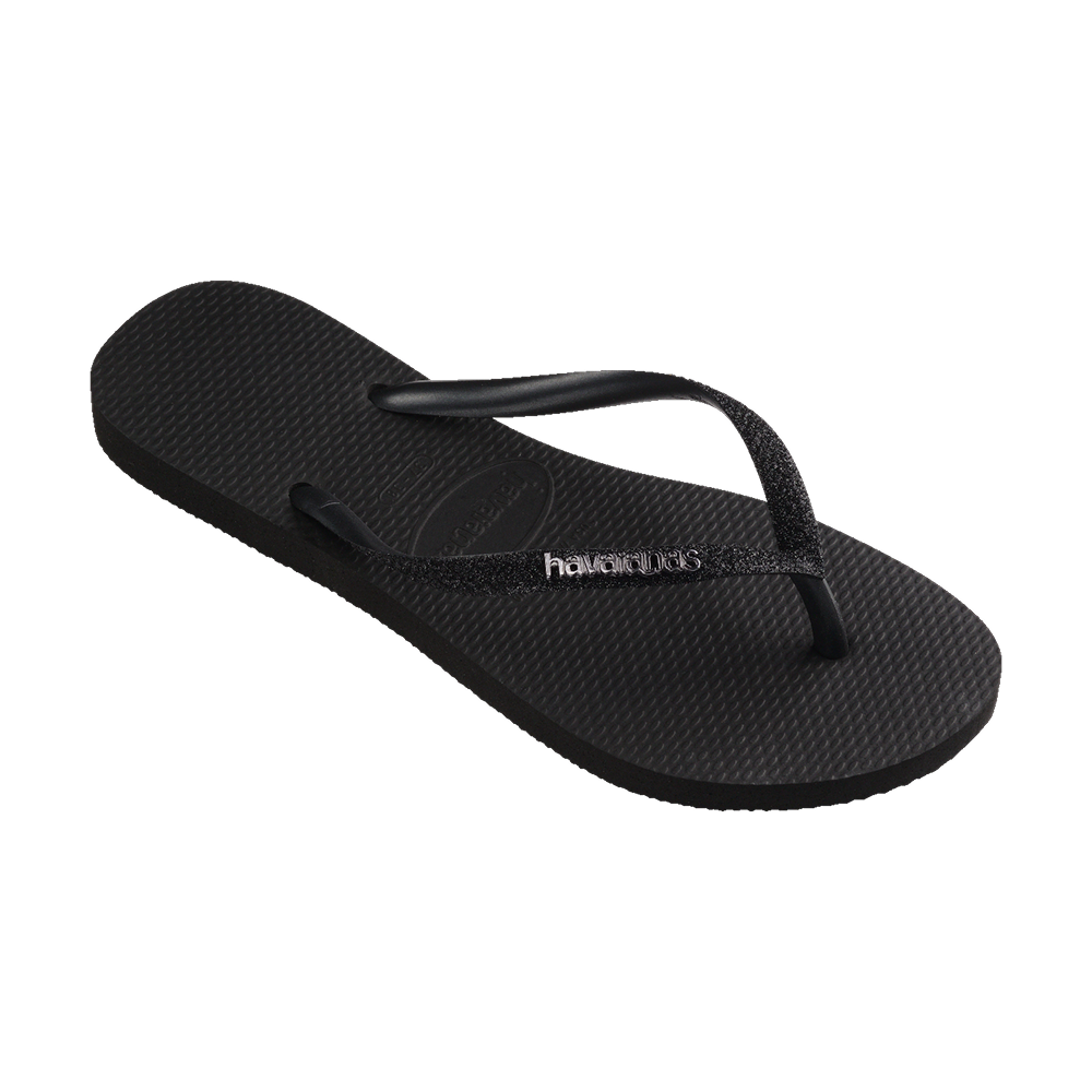 Havaianas Slim Glitter Ii Black/Black Flip Flops Side View