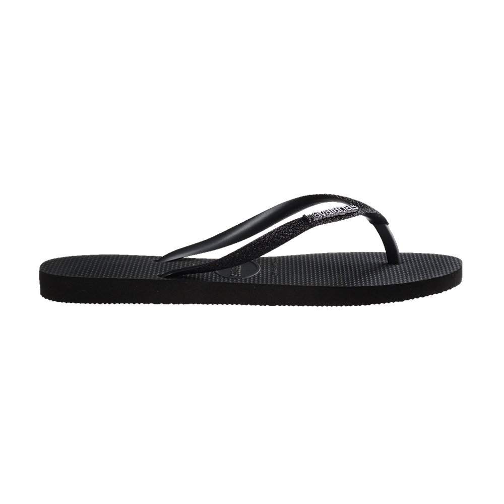 Havaianas Slim Glitter Ii Black/Black Flip Flops Detail View
