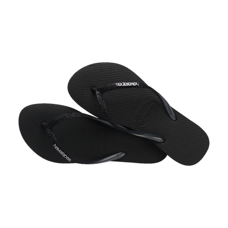 Havaianas Slim Glitter Ii Black/Black Flip Flops Pair Shot
