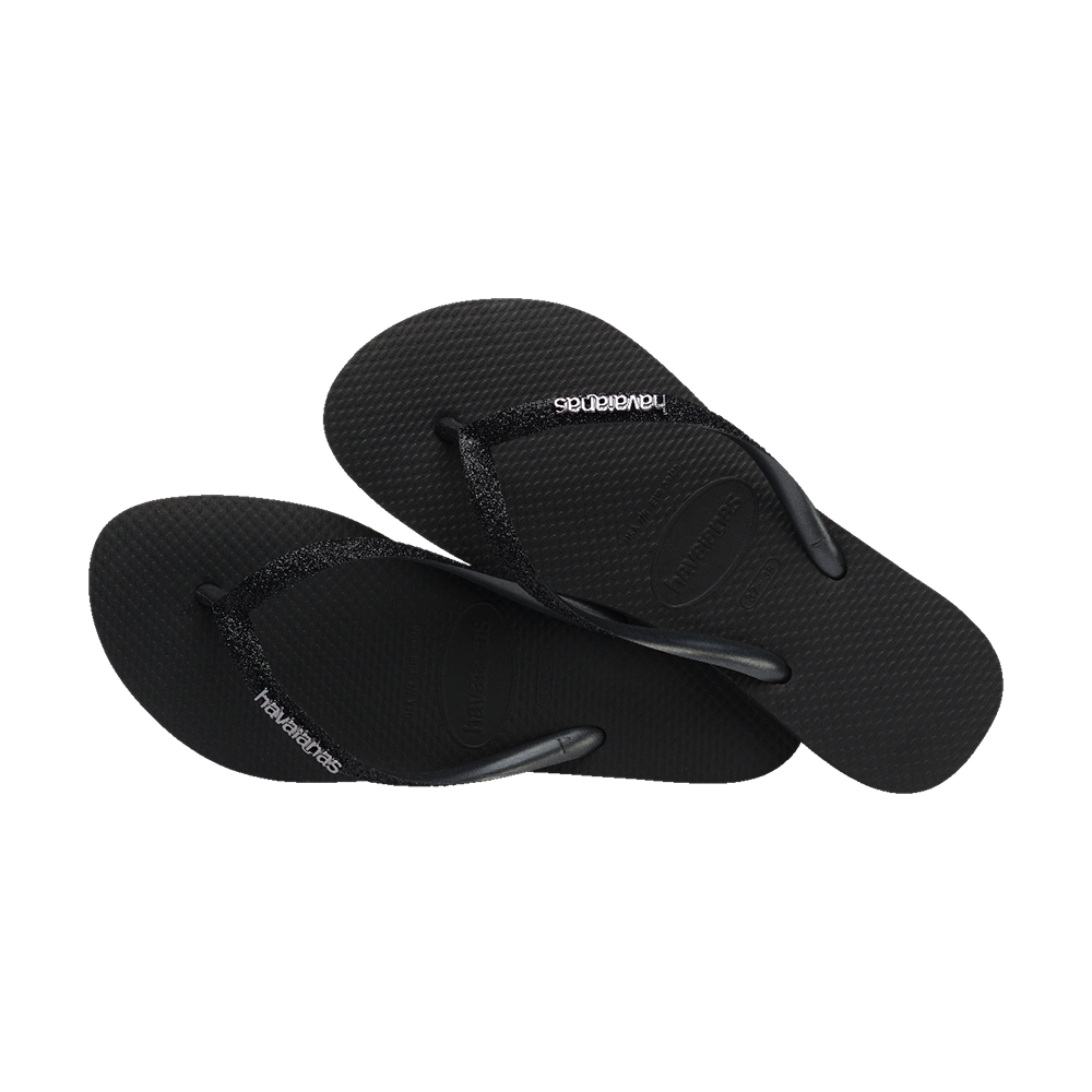 Havaianas Slim Glitter Ii Black/Black Flip Flops Pair Shot