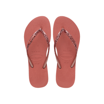 Havaianas Slim Glitter Ii Canyon Clay Flip Flops Front View