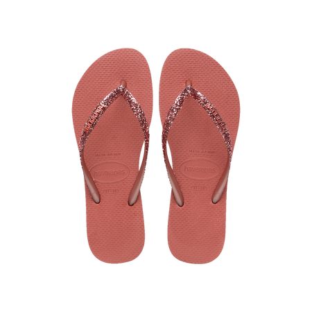 Havaianas Slim Glitter Ii Canyon Clay Flip Flops Front View