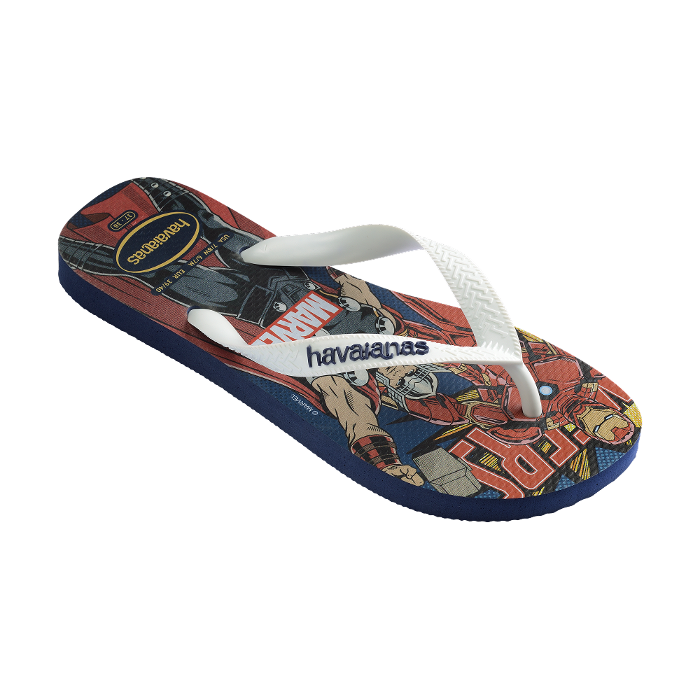Havaianas Top Marvel Classics Navy Blue Flip Flops Side View