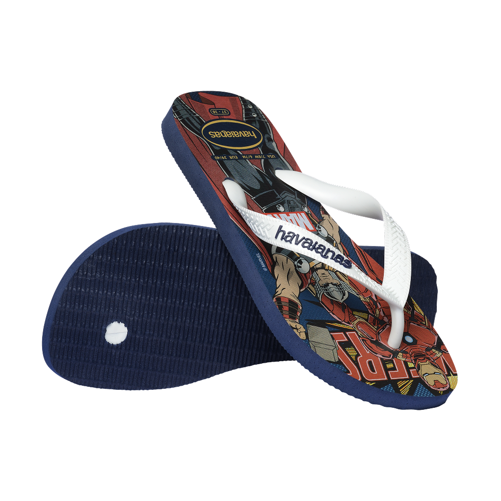 Havaianas Top Marvel Classics Navy Blue Flip Flops Pair Shot