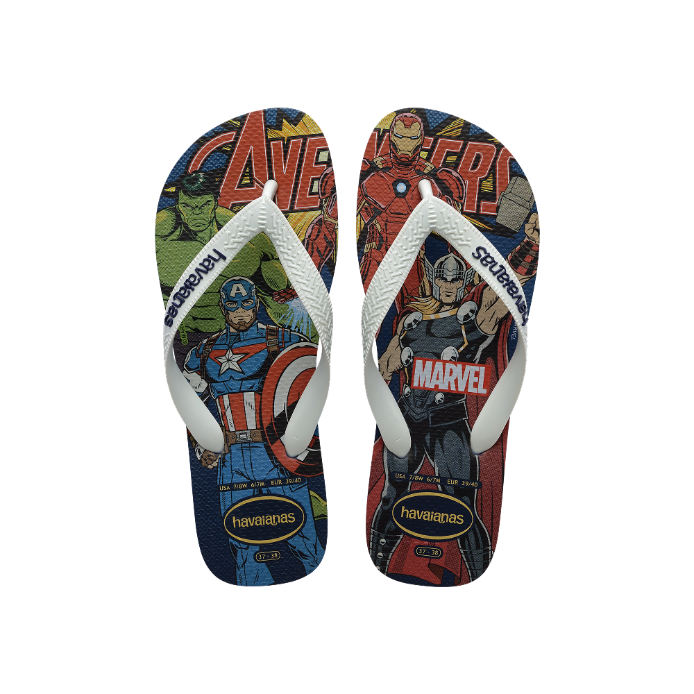 Havaianas Top Marvel Classics Navy Blue Flip Flops Front View