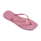 Havaianas Slim Square Logo Metallic Rose Chiffom Flip Flops Side View
