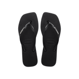 Slim Square Logo Metallic Flip Flops