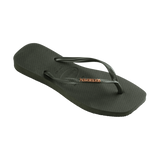 Slim Square Logo Metallic Flip Flops