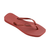 Slim Square Logo Metallic Flip Flops