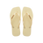 Havaianas Slim Square Logo Metallic Buttercream Flip Flops Front View