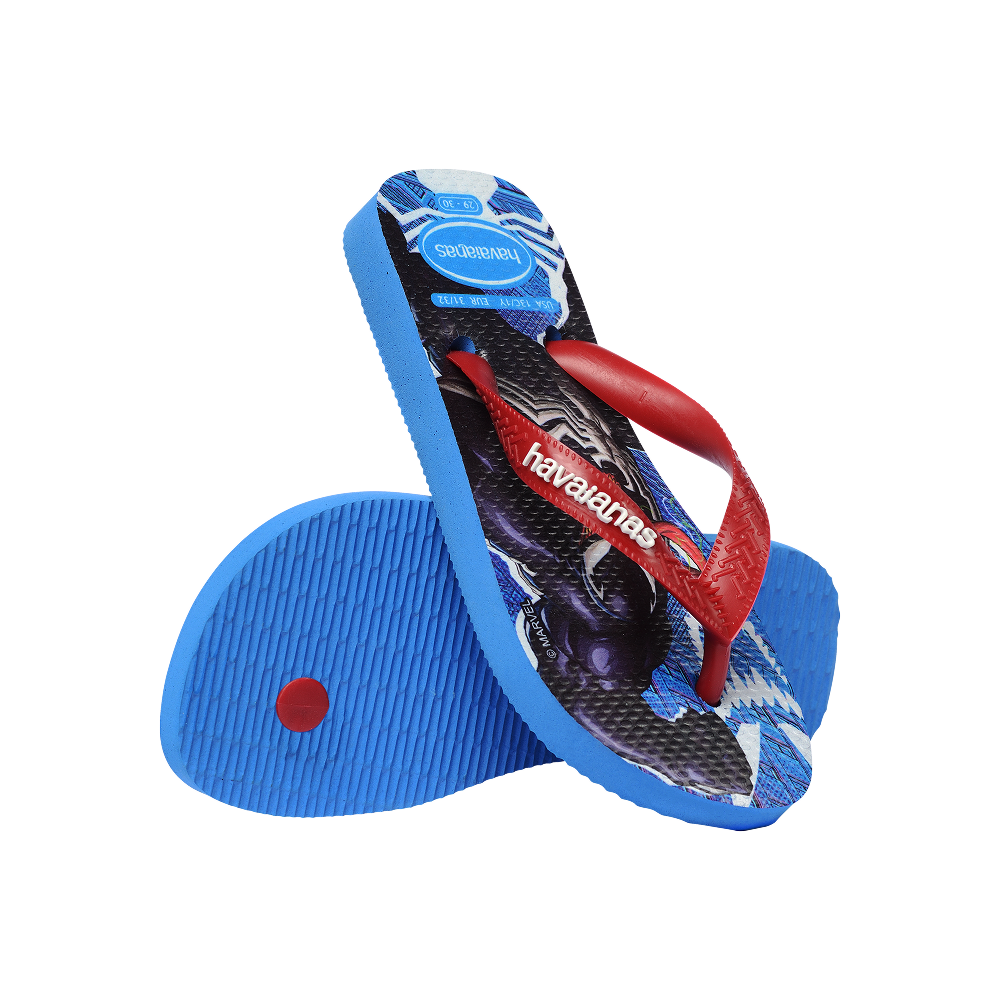 Havaianas Kids Top Marvel Ii Brilliant Blue Flip Flops Pair Shot