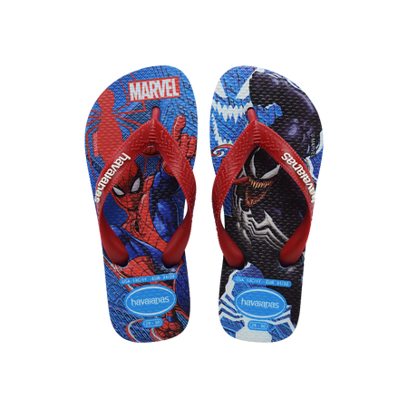 Havaianas Kids Top Marvel Ii Brilliant Blue Flip Flops Front View
