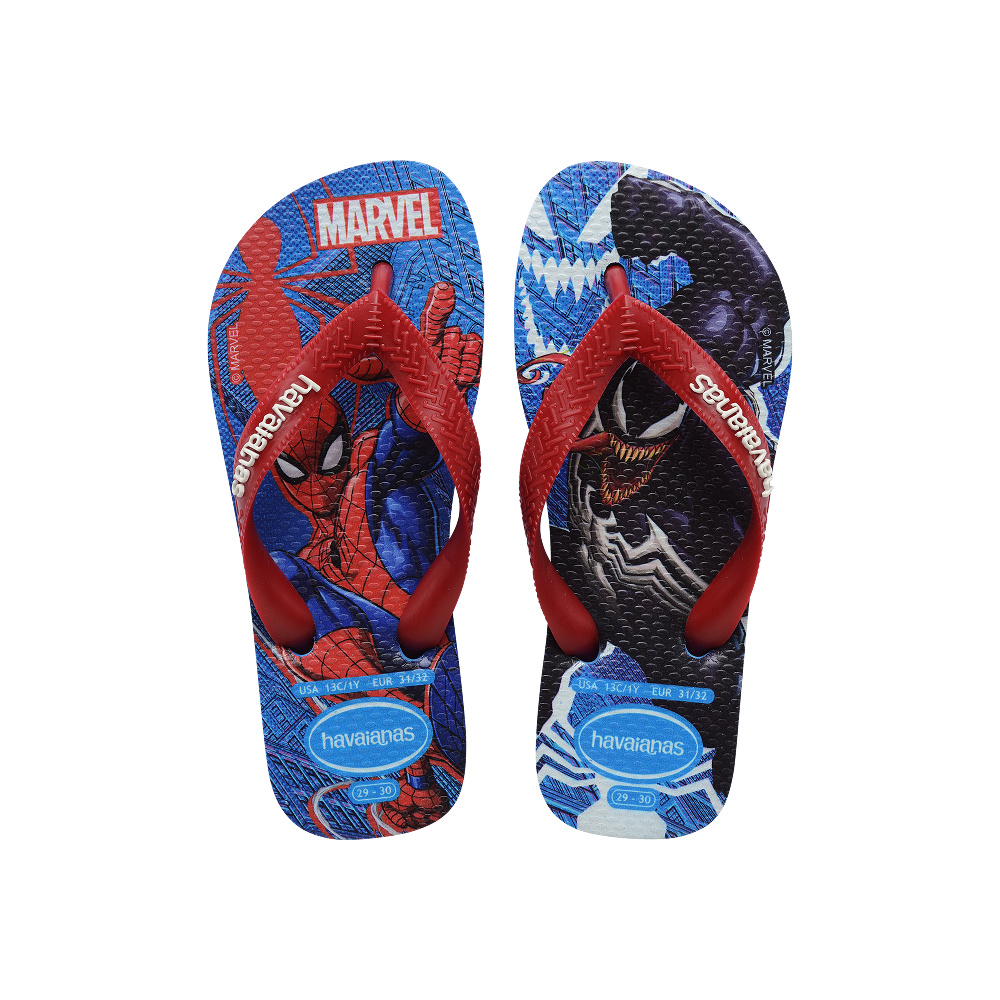 Havaianas Kids Top Marvel Ii Brilliant Blue Flip Flops Front View