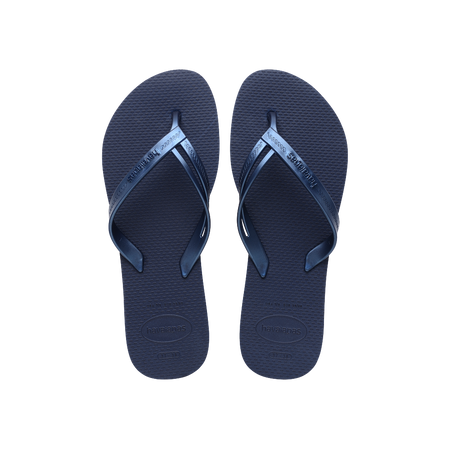 Havaianas Elegance Navy Blue Flip Flops Front View