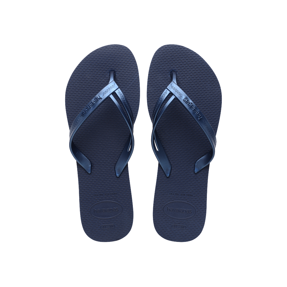 Havaianas Elegance Navy Blue Flip Flops Front View