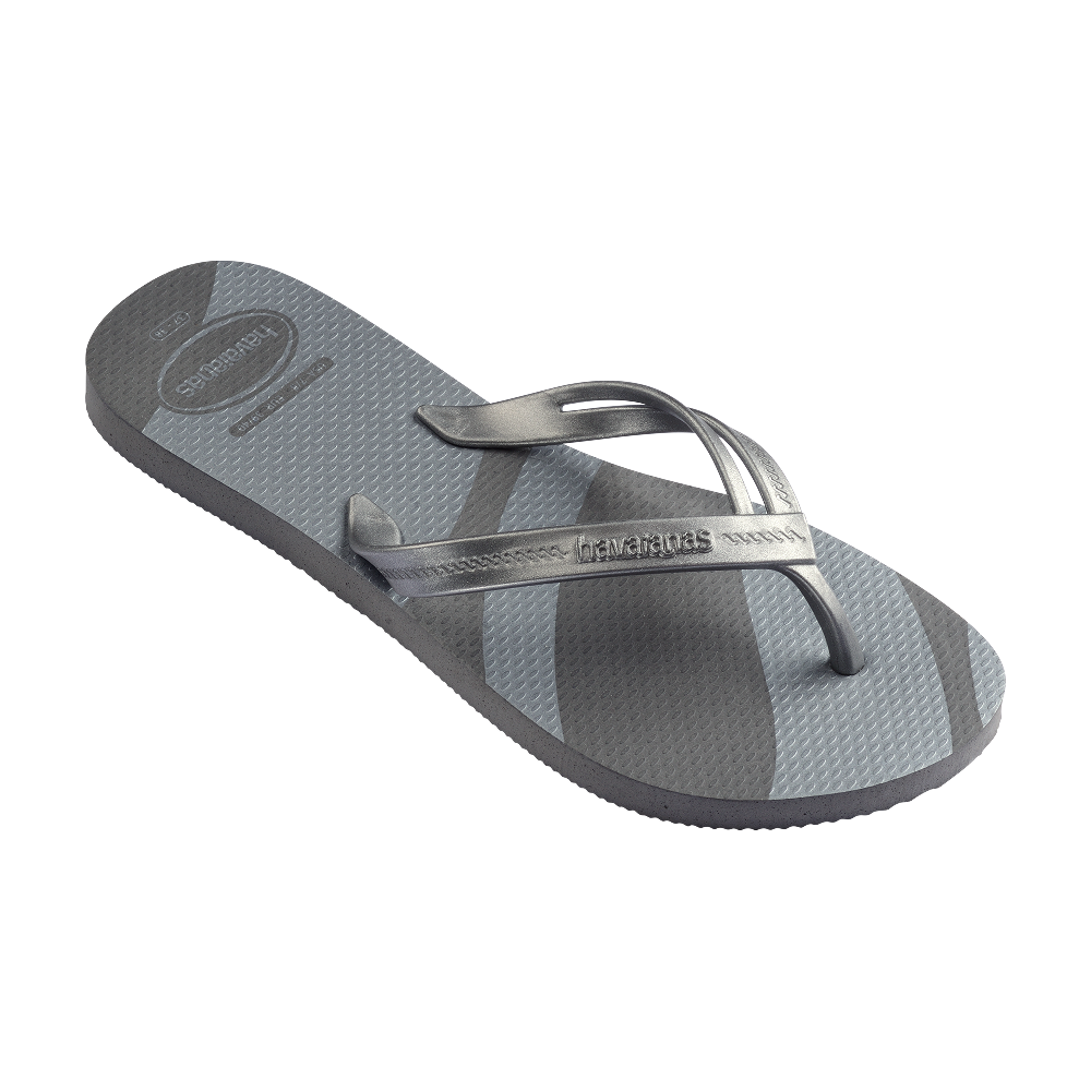 Havaianas Elegance Print New Graphite Flip Flops Side View