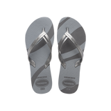 Havaianas Elegance Print New Graphite Flip Flops Front View
