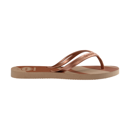 Havaianas Elegance Print Rose Gold Flip Flops Detail View