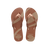 Havaianas Elegance Print Rose Gold Flip Flops Front View
