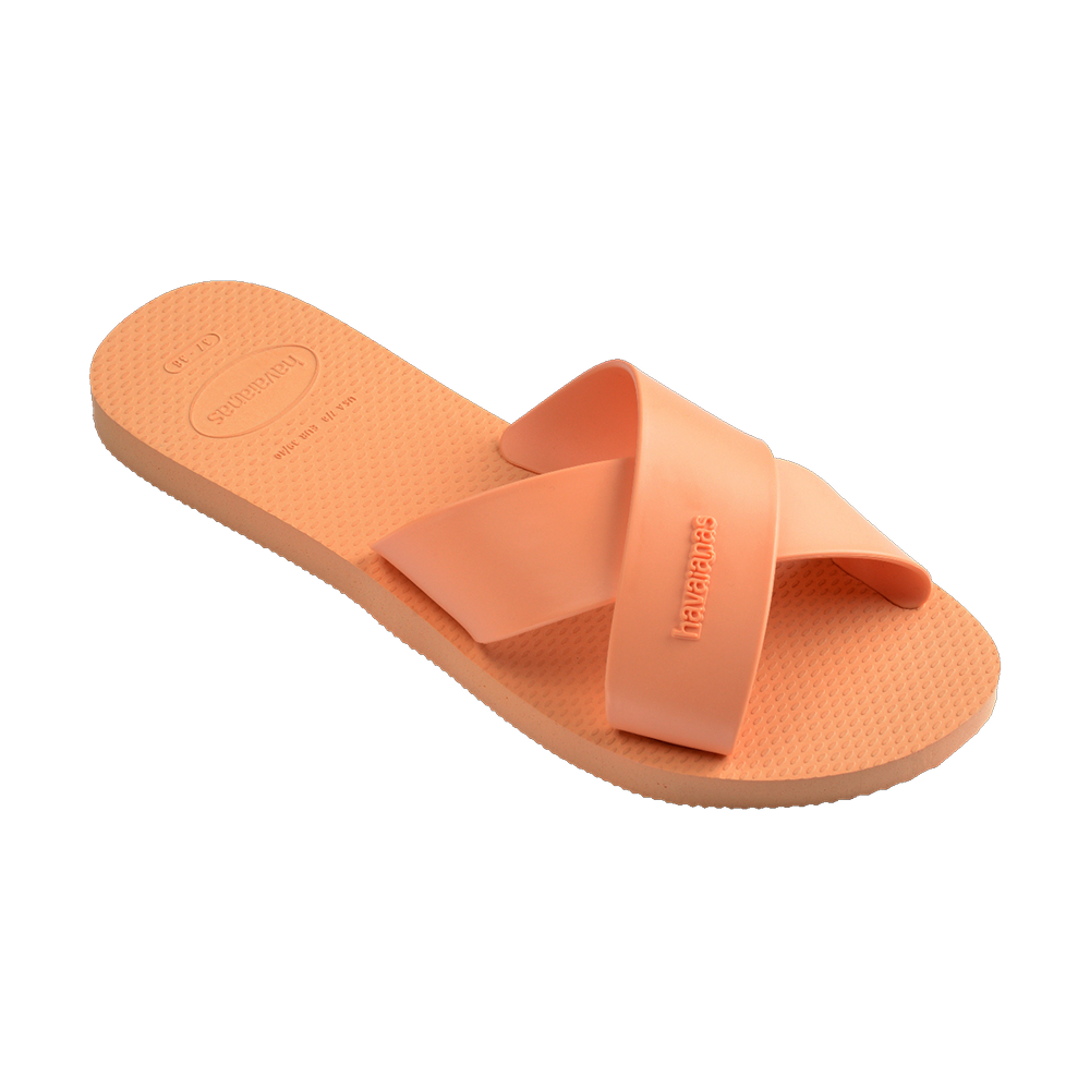 Havaianas Aqua Sandals Peach Flip Flops Side View