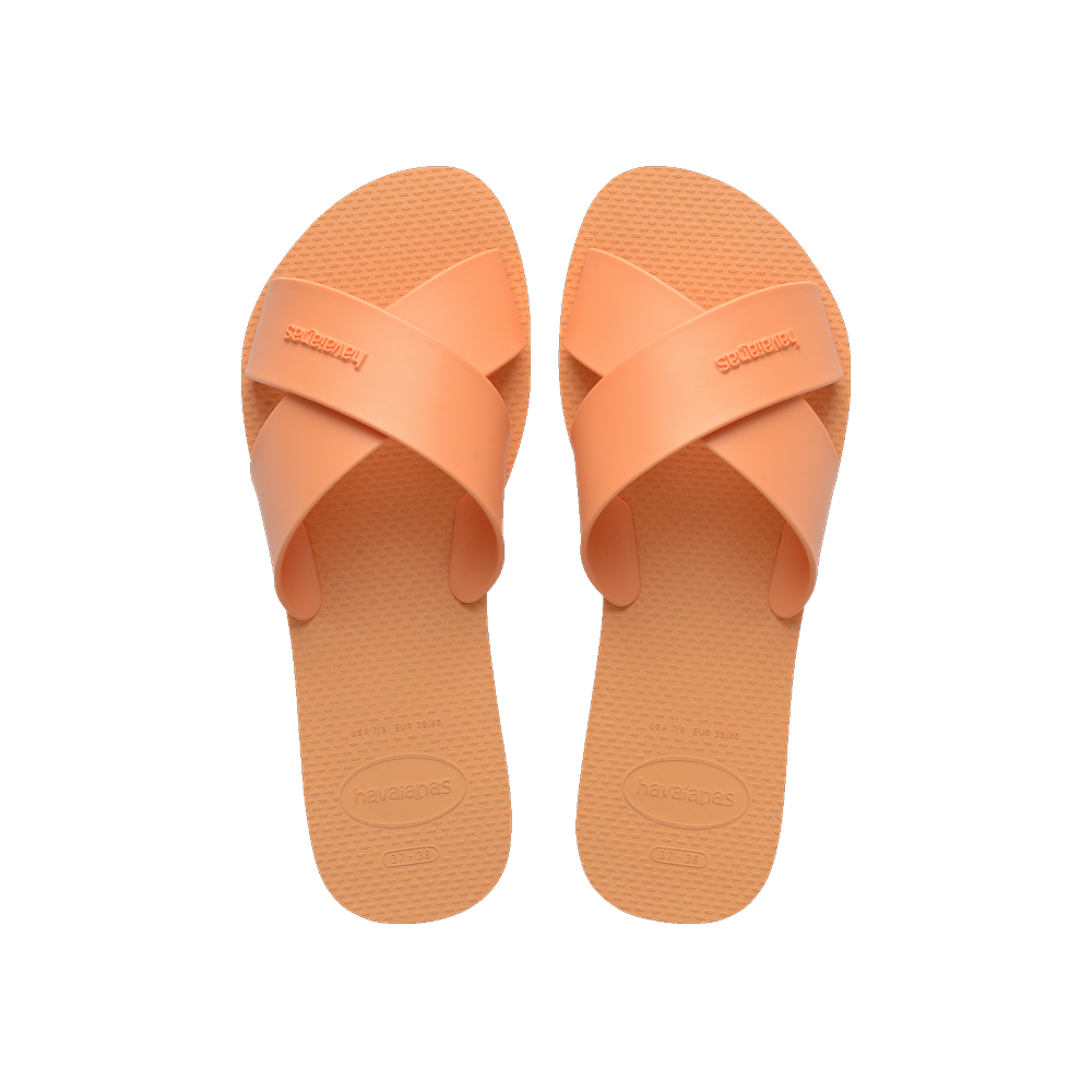 Havaianas Aqua Sandals Peach Flip Flops Front View